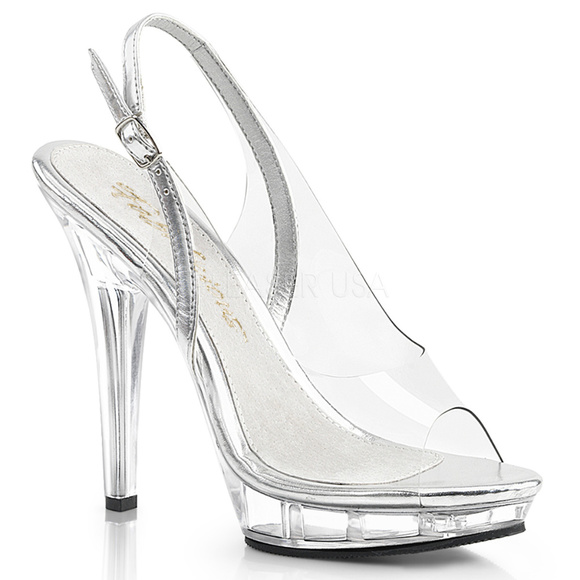 Slingback Clear Platform High Heel Shoes - Picture 2 of 4